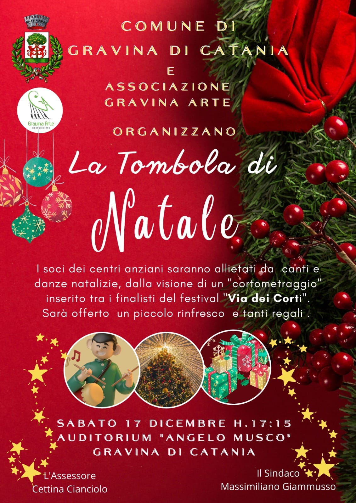 La tombola di Natale all'Auditorium Angelo Musco