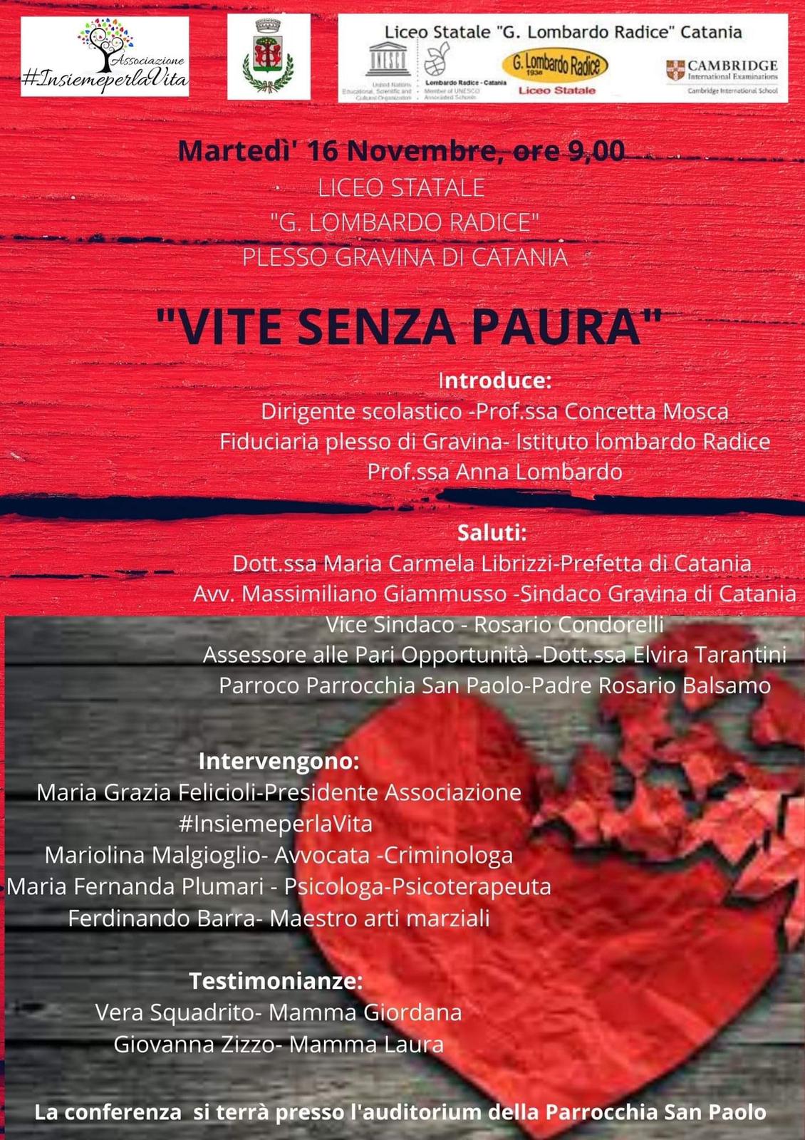 “Vite senza paura”, conferenza sulla violenza di genere