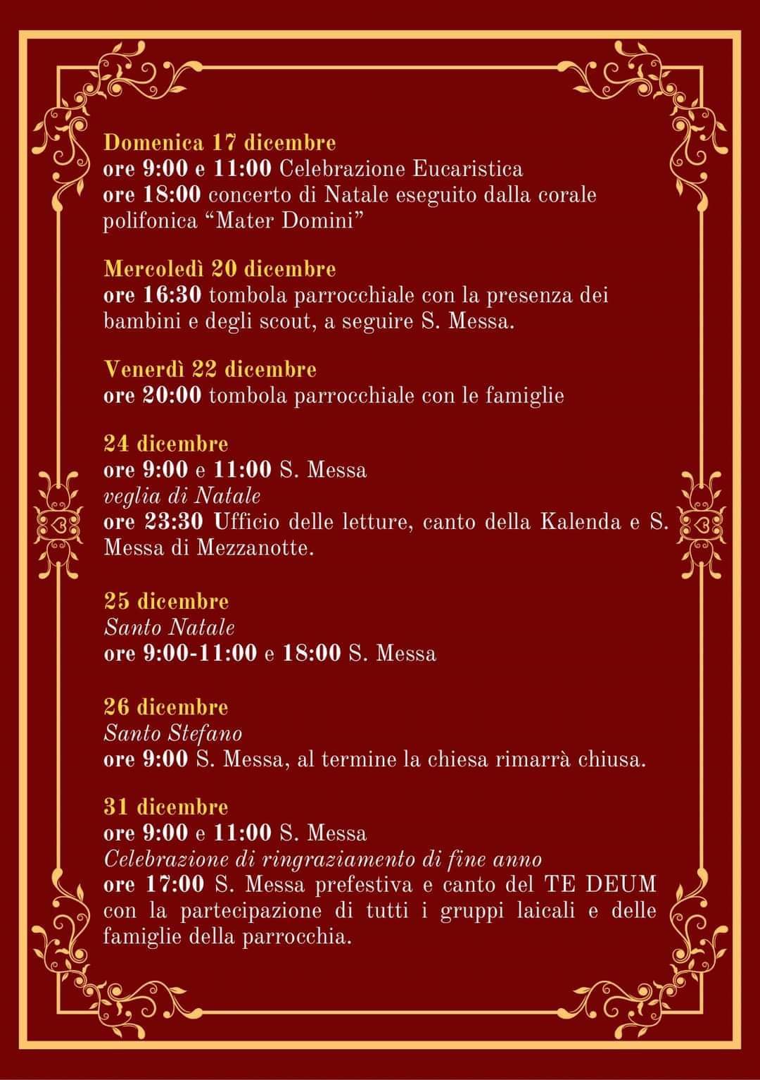 Programma Natale 2023 Parrocchia S. Antonio di Padova, Gravina di Catania 