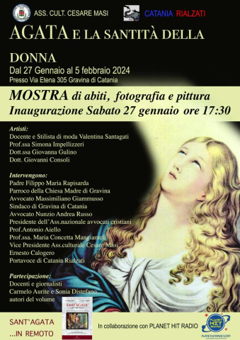 Una mostra ed una conferenza su Sant'Agata a Gravina. 
