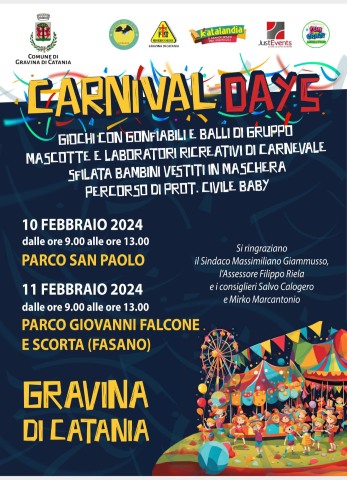 10 e 11 febbraio "Carnival days" a Gravina 